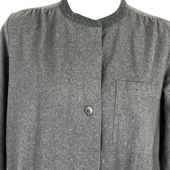 Madwell Womens Charcoal Gray Wool Blend Stretch Shirt Shift Dress sz Small S - Picture 7 of 16